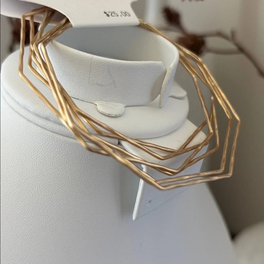 Laura Ford Goldtone Geometrix shape 7 bangles